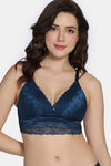 Zivame Celeste & Rose Padded Non-Wired 3/4Th Coverage Lace Bra - Gibraltor Sea — thumbnail 2